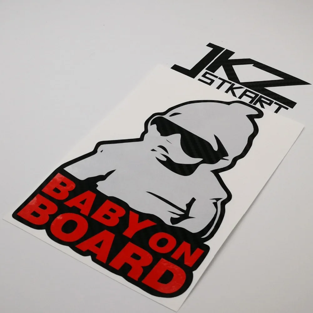 JKZ STKART Vinyl Die Cut Multi-layer Stickers Decals Cartoon Baby On Board 15cm x 10cm for ATV Motor Bike Laptop | Автомобили и