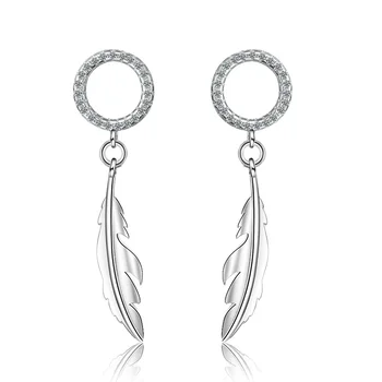 XIYANIKE 925 Sterling Silver Circle Long Feather Tassel Earrings Zircon 2019 New Fashion For Women Girl Gift Wedding Banquet
XIYANIKE 925 Sterling Silver Circle Long Feather Tassel Earrings Zircon 2019 New Fashion For Women Girl Gift Wedding Banquet