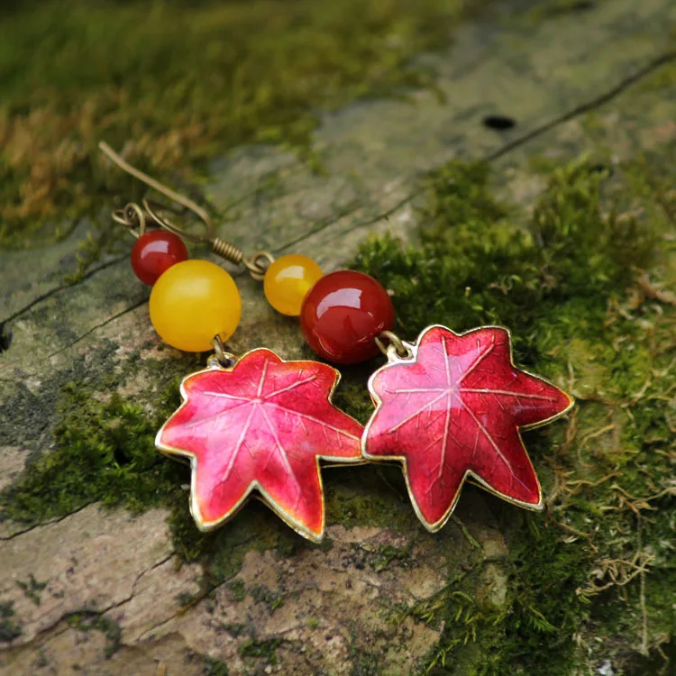 Yanting Maple Leaf Cloisonne drop earrings for women ethnic vintage jewelry new arrival women earring gift wholesale 0296
Yanting Maple Leaf Cloisonne drop earrings for women ethnic vintage jewelry new arrival women earring gift wholesale 0296