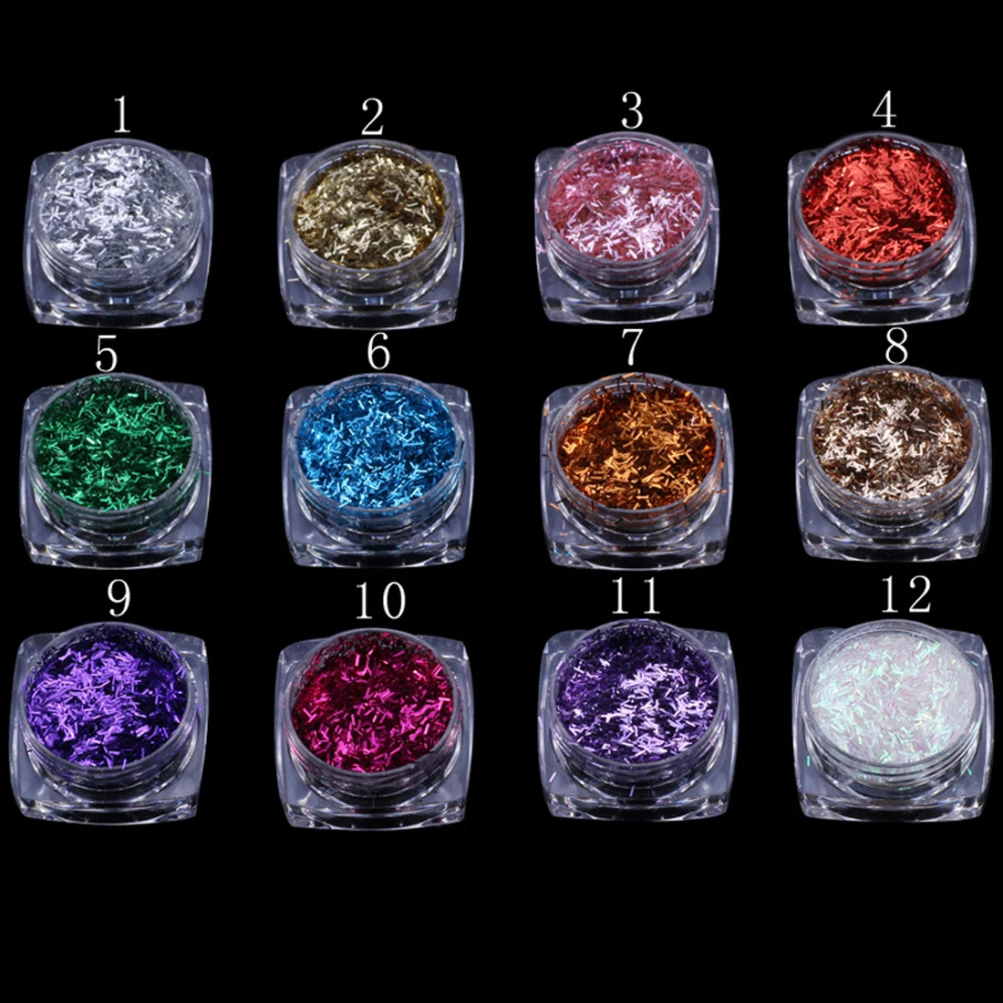 12 Colors Stripe Shape Nail Sequins 1g Colorful Stripe White Glitter Paillette Striped Flakes Manicure Nail Art Decoration
12 Colors Stripe Shape Nail Sequins 1g Colorful Stripe White Glitter Paillette Striped Flakes Manicure Nail Art Decoration