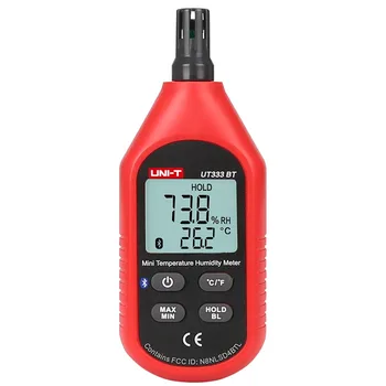 UNI-T UT333BT Thermometer Hygrometer Bluetooth Digital LCD Mini Temperature Humidity Meter Moisture Meter Sensor Thermometer
UNI-T UT333BT Thermometer Hygrometer Bluetooth Digital LCD Mini Temperature Humidity Meter Moisture Meter Sensor Thermometer