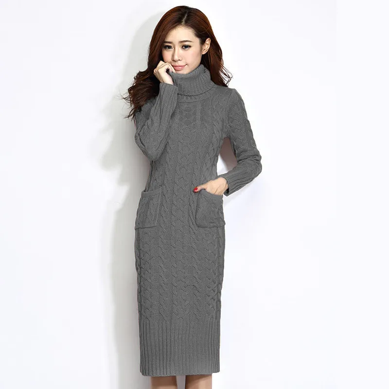2019 Warm Long Winter Sweaters Women Dress Winter Full Sleeve Knitted solid Coarse Wool Sweater Dress Basic pullovers Pull 5032
2019 Warm Long Winter Sweaters Women Dress Winter Full Sleeve Knitted solid Coarse Wool Sweater Dress Basic pullovers Pull 5032