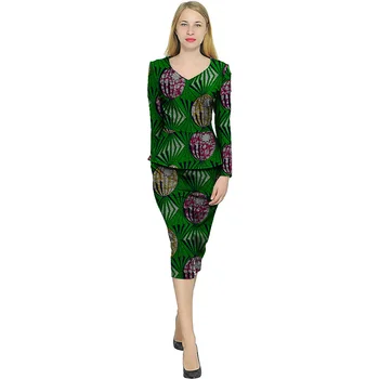 African Long Sleeve Tops and Skirt Set Women 2Piece Sets Africa Women Clothing V-Neck Tshirt+Skirt Party Costume for Customize
African Long Sleeve Tops and Skirt Set Women 2Piece Sets Africa Women Clothing V-Neck Tshirt+Skirt Party Costume for Customize