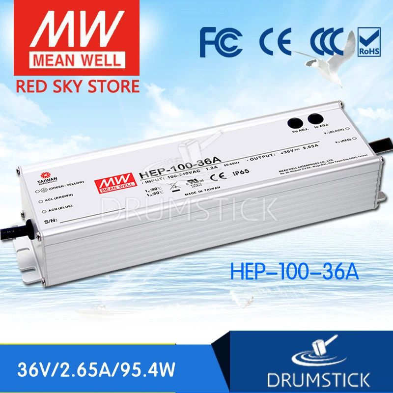 MEAN WELL HEP-100-36A 36V 2.65A meanwell HEP-100 36V 95.4W Single Output Switching Power Supply
MEAN WELL HEP-100-36A 36V 2.65A meanwell HEP-100 36V 95.4W Single Output Switching Power Supply