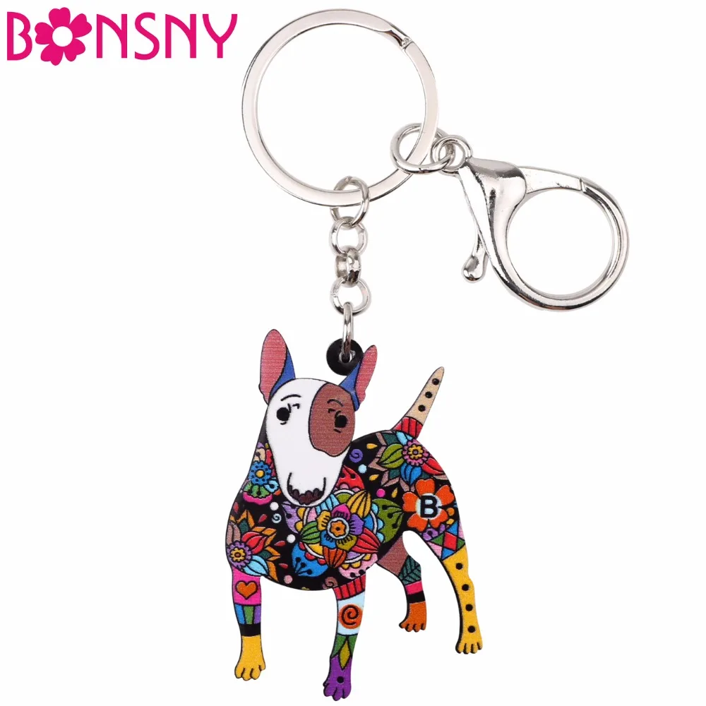 Bonsny Acrylic Dog Jewelry Bull Terrier Key Chain Key Ring Gift For Women Girl Handbag 2017 New Charm Men Keychain Pendant
Bonsny Acrylic Dog Jewelry Bull Terrier Key Chain Key Ring Gift For Women Girl Handbag 2017 New Charm Men Keychain Pendant