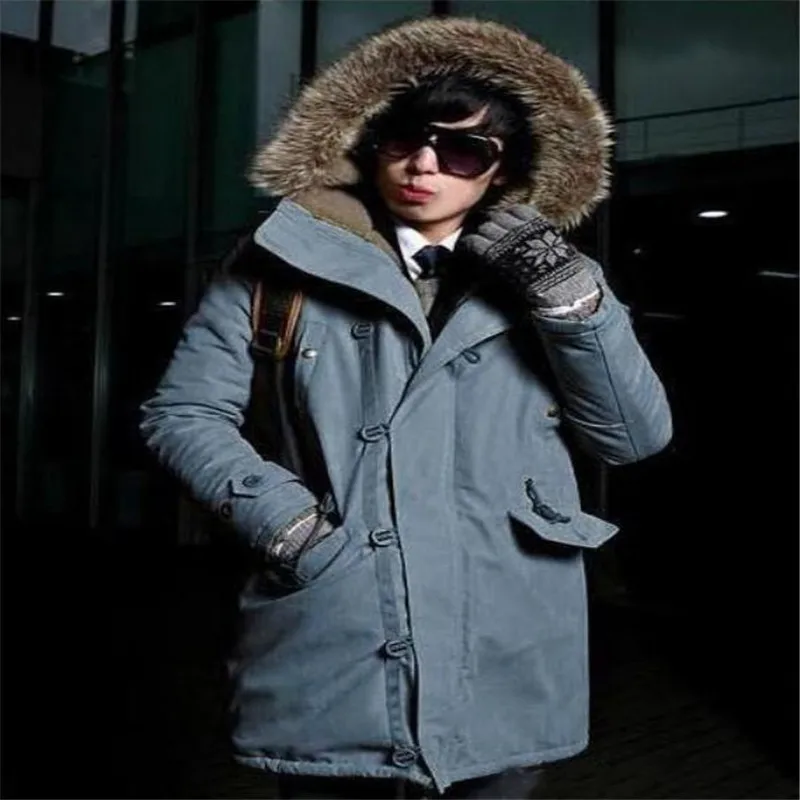 Осенне-зимняя одежда мужская куртка с капюшоном и хлопковой подкладкой пальто