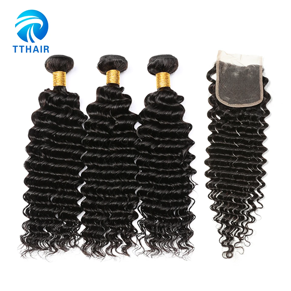 TTHAIR Deep Wave Bundles With Closure Malaysian Hair Bundles With Closure Remy Human Hair Extension 3 Bundles With Closure
TTHAIR Deep Wave Bundles With Closure Malaysian Hair Bundles With Closure Remy Human Hair Extension 3 Bundles With Closure