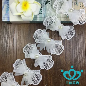15Yards 7cm Width Bow Bowknots Pearl Lace Trims Applique Sewing DIY Off-White Lace Trim Ribbon Chiffon Fabric
15Yards 7cm Width Bow Bowknots Pearl Lace Trims Applique Sewing DIY Off-White Lace Trim Ribbon Chiffon Fabric