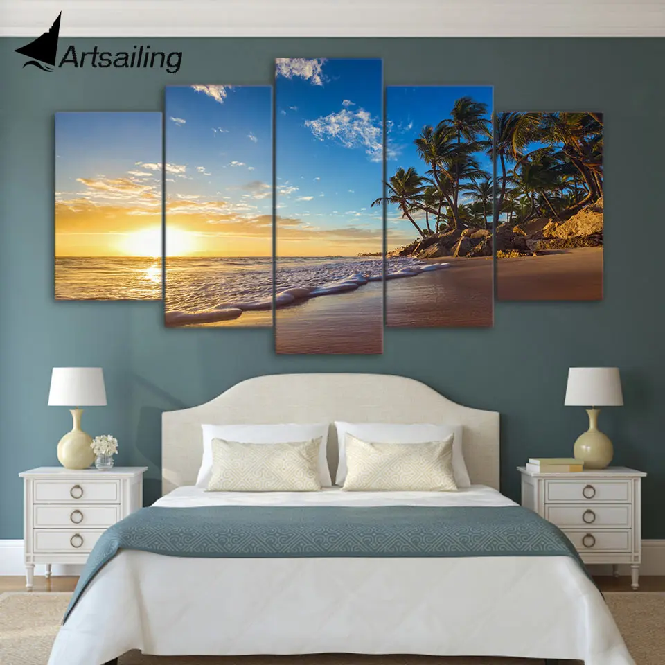 ArtSailing 5 piece canvas art HD print sunset tropical beach palm tree paintings for living room wall free shipping UP-1831C
ArtSailing 5 piece canvas art HD print sunset tropical beach palm tree paintings for living room wall free shipping UP-1831C