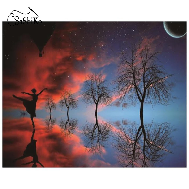 Sashiko 100% Full DIY 5D Diamond Painting Lake Reflection Dancer Tree Stitch Diamond Embroidery Patterns Home Decoration
Sashiko 100% Full DIY 5D Diamond Painting Lake Reflection Dancer Tree Stitch Diamond Embroidery Patterns Home Decoration
