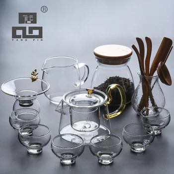 TANGPIN heat-resistant glass tea sets teapots gaiwan teacups glass kung fu tea sets
TANGPIN heat-resistant glass tea sets teapots gaiwan teacups glass kung fu tea sets