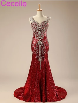 Dark Red Mermaid Long Evening Dresses 2019 Beading Sequins Luxury Women Sparkly Formal Evening Gowns Special Occasion Dress
Dark Red Mermaid Long Evening Dresses 2019 Beading Sequins Luxury Women Sparkly Formal Evening Gowns Special Occasion Dress