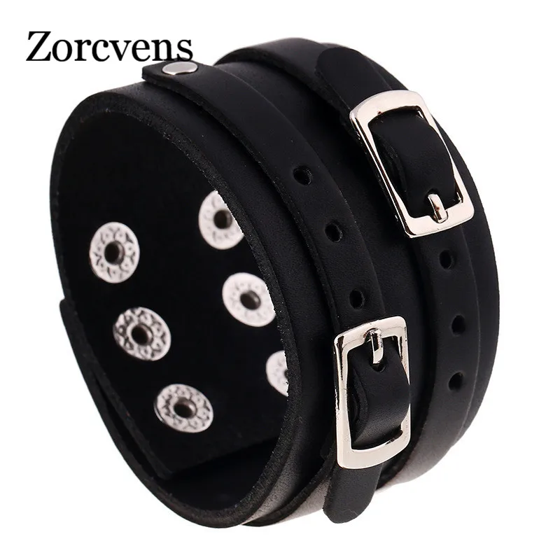 ZORCVENS 2019 Wide Wrap Bracelets For Men Genuine Leather Bangle Wristband Double Layer Belt Buckle Snap Button Bracelet
ZORCVENS 2019 Wide Wrap Bracelets For Men Genuine Leather Bangle Wristband Double Layer Belt Buckle Snap Button Bracelet