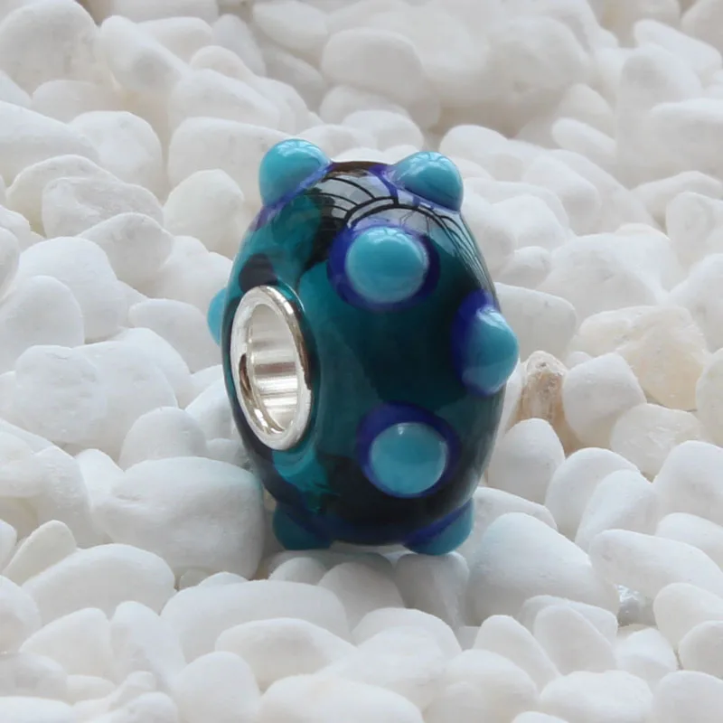 New Jewelry 925 Sterling Silver Large Hole Colorful Murano blue Charm Glass Bead Fit European Bracelet
New Jewelry 925 Sterling Silver Large Hole Colorful Murano blue Charm Glass Bead Fit European Bracelet