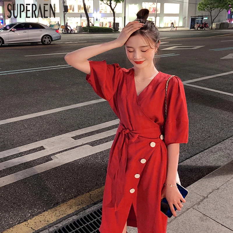 SuperAen 2019 New Summer Women Dress Cotton Fashion Solid Color Ladies Dress Short Sleeve Korean Style Women Clothing
SuperAen 2019 New Summer Women Dress Cotton Fashion Solid Color Ladies Dress Short Sleeve Korean Style Women Clothing
