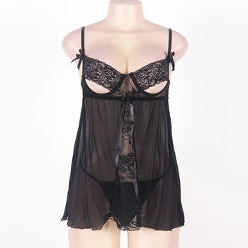 New XL-5XL Plus Size Women Sexy Garters Lingerie Nightdress Lace Temptation Transparent Taste Pajamas + G-string R7052
New XL-5XL Plus Size Women Sexy Garters Lingerie Nightdress Lace Temptation Transparent Taste Pajamas + G-string R7052