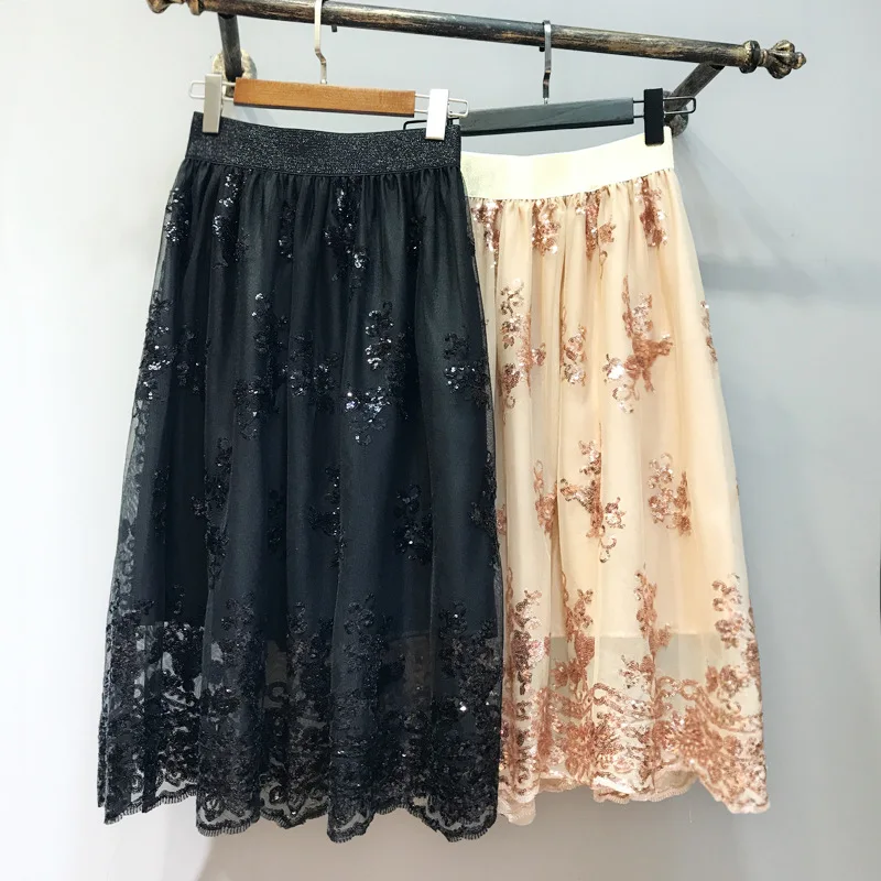 Sequined Skirts Women Girls Middle Long Calf Elastic Force Black Khaki Sequins Lace Sexy Splicing High Waist Cultivation Downloa
Sequined Skirts Women Girls Middle Long Calf Elastic Force Black Khaki Sequins Lace Sexy Splicing High Waist Cultivation Downloa