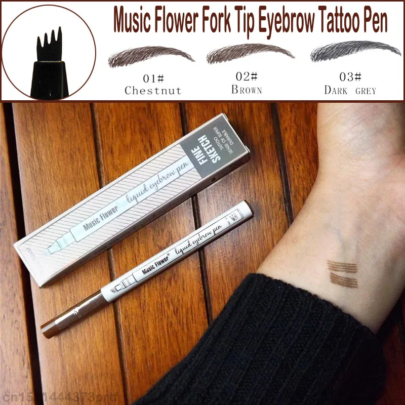Music Flower Eyebrow Pencil Waterproof Fork tip Eyebrow Tattoo Pen 4 Head Fine Sketch Eye brow Enhancer Korean Cosmetics
Music Flower Eyebrow Pencil Waterproof Fork tip Eyebrow Tattoo Pen 4 Head Fine Sketch Eye brow Enhancer Korean Cosmetics
