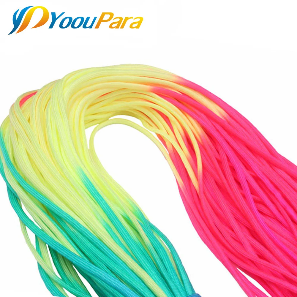 25 футов Радуга Paracord 550 веревка Cuerda Escalada Mil Spec Тип III 7Strand оборудование для выживания