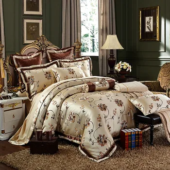 Cotton Stain Jacquard Luxury Wedding Bedding set 4/6Pcs Kits King Queen size Duvet cover Thick Cotton Bedspread set Pillow shams
Cotton Stain Jacquard Luxury Wedding Bedding set 4/6Pcs Kits King Queen size Duvet cover Thick Cotton Bedspread set Pillow shams