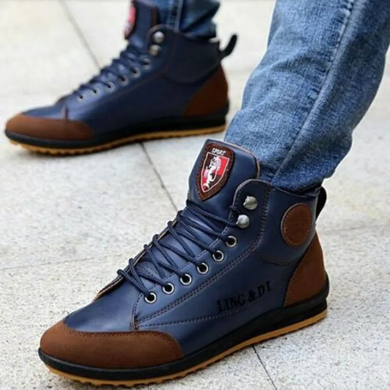 New 2018 Men Leather Boots Fashion Autumn Winter Warm Cotton Brand Ankle Boots Lace Up Men Shoes Footwear Casual Drop Shipping
New 2018 Men Leather Boots Fashion Autumn Winter Warm Cotton Brand Ankle Boots Lace Up Men Shoes Footwear Casual Drop Shipping