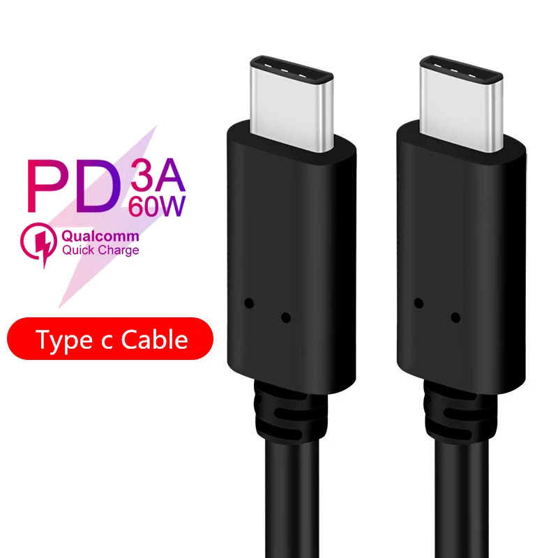 3A 60W Double Type C Cable PD Fast Charging USB-C Cable USB3.0 Fast Charger Fast Data Line For Macbook Xiaomi Huawei Phone
3A 60W Double Type C Cable PD Fast Charging USB-C Cable USB3.0 Fast Charger Fast Data Line For Macbook Xiaomi Huawei Phone