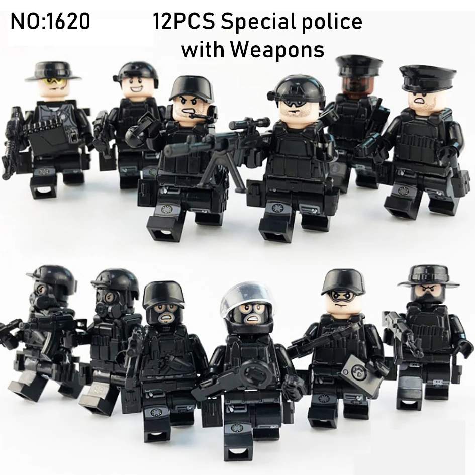 Military Special Forces Soldiers Bricks Figures Guns Weapons Armed SWAT Building Blocks Toys For Children Compatible with Legoe
Military Special Forces Soldiers Bricks Figures Guns Weapons Armed SWAT Building Blocks Toys For Children Compatible with Legoe