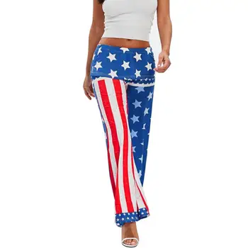 Srogem NEW Fashion Womens High Rise American Flag Wide Leg Pants Leggings Loose Casual Trousers Wholesale Freeship N4
Srogem NEW Fashion Womens High Rise American Flag Wide Leg Pants Leggings Loose Casual Trousers Wholesale Freeship N4