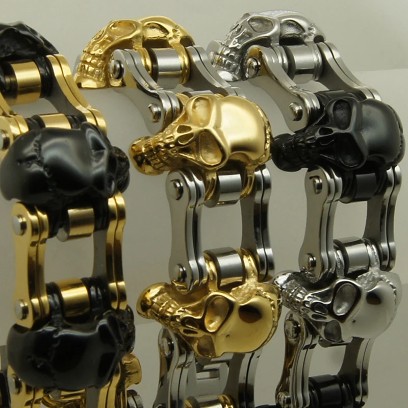 cool men/boy stylish skull motorcycle biker rock 316L stainless steel chain bracelet
cool men/boy stylish skull motorcycle biker rock 316L stainless steel chain bracelet