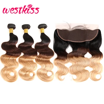 West Kiss 1B/4/27 Ombre Hair Body Wave Bundles With Frontal 3 Bundles Brazilian Body Wave Pre Plucked Lace Frontal Remy Hair
West Kiss 1B/4/27 Ombre Hair Body Wave Bundles With Frontal 3 Bundles Brazilian Body Wave Pre Plucked Lace Frontal Remy Hair