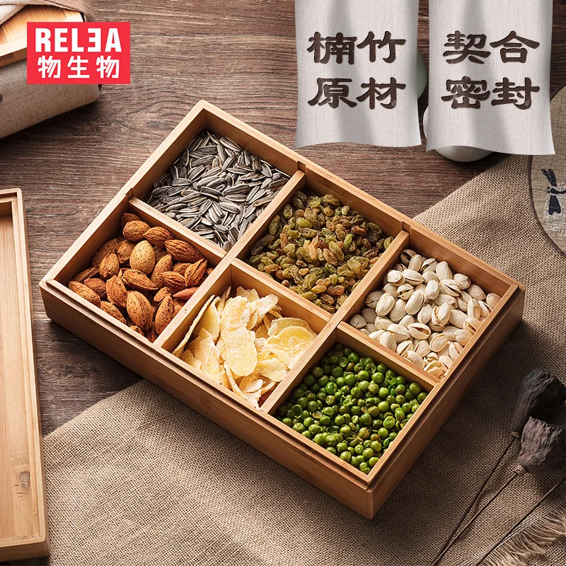Japanese 6-frame Bamboo Fruit Tray Candy Box Creative Cover Tray Snack Dry Fruit Bowl Box Storage Container Food Storage
Japanese 6-frame Bamboo Fruit Tray Candy Box Creative Cover Tray Snack Dry Fruit Bowl Box Storage Container Food Storage