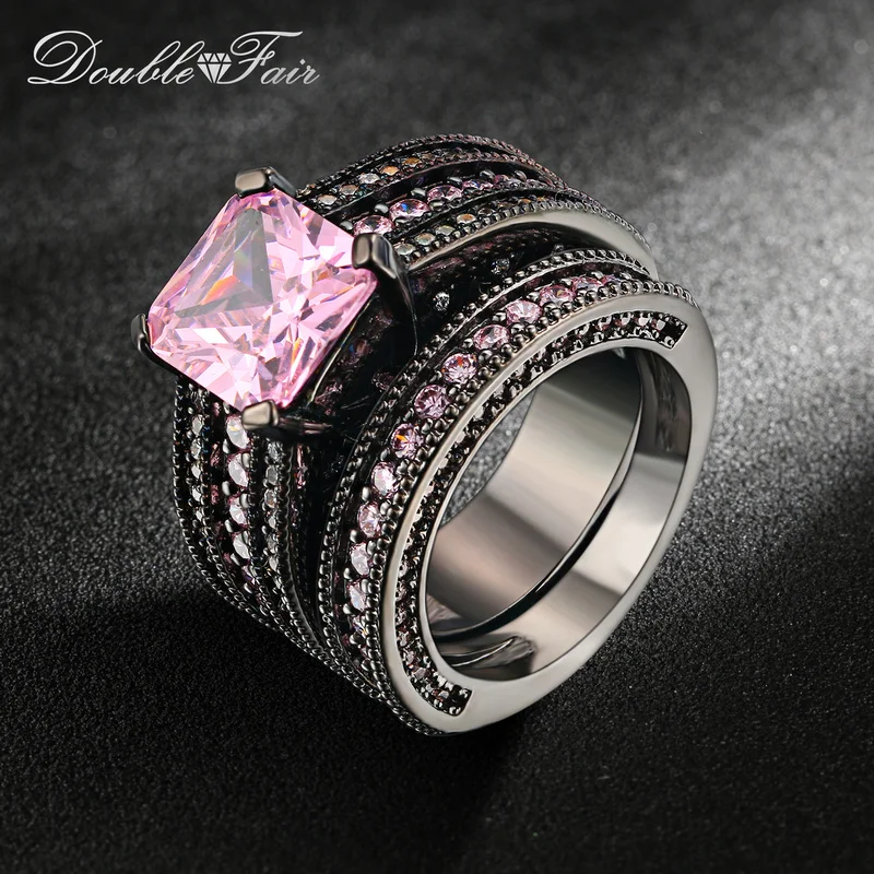 Black Gold Color Pink Square Crystal Luxury Ring Set Fashion Cocktail Party Rings Cubic Zirconia Jewelry For Women DFR601
Black Gold Color Pink Square Crystal Luxury Ring Set Fashion Cocktail Party Rings Cubic Zirconia Jewelry For Women DFR601
