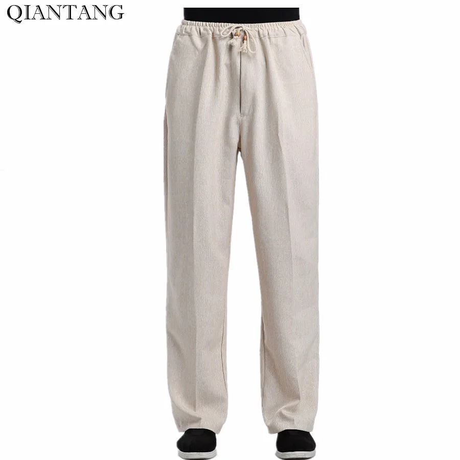 Beige New Summer Trousers Chinese Men's Cotton Linen Kung Fu Casual Pants with Pocket Size M L XL XXL XXXL 2352-15
Beige New Summer Trousers Chinese Men's Cotton Linen Kung Fu Casual Pants with Pocket Size M L XL XXL XXXL 2352-15