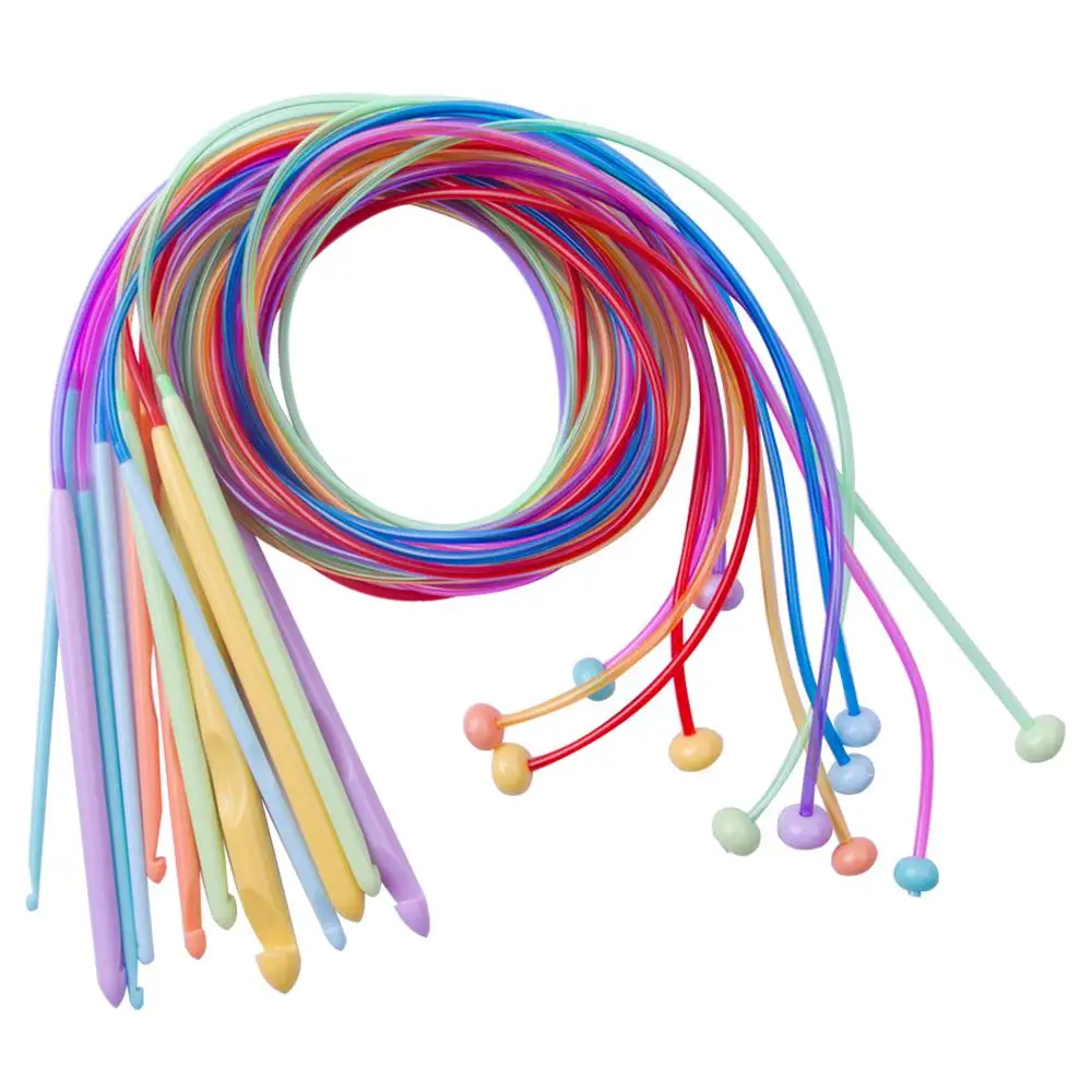 New 12PCS/Set Durable Flexible Afghan Tunisian Plastic Carpet Crochet Hooks Knitting Needles Set Size 3.5-12.0mm DIY Craft 120cm
New 12PCS/Set Durable Flexible Afghan Tunisian Plastic Carpet Crochet Hooks Knitting Needles Set Size 3.5-12.0mm DIY Craft 120cm