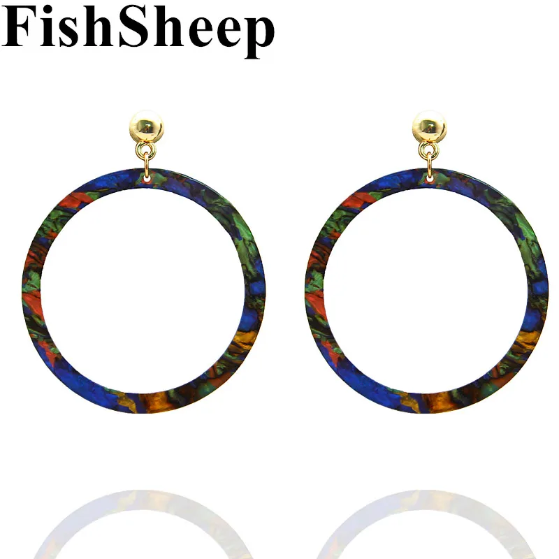 FishSheep Ethnic Geometric Acetic Acid Acrylic Large Round Hoop Earrings Bohemian Big Circle Earring For Women Statement Jewelry
FishSheep Ethnic Geometric Acetic Acid Acrylic Large Round Hoop Earrings Bohemian Big Circle Earring For Women Statement Jewelry