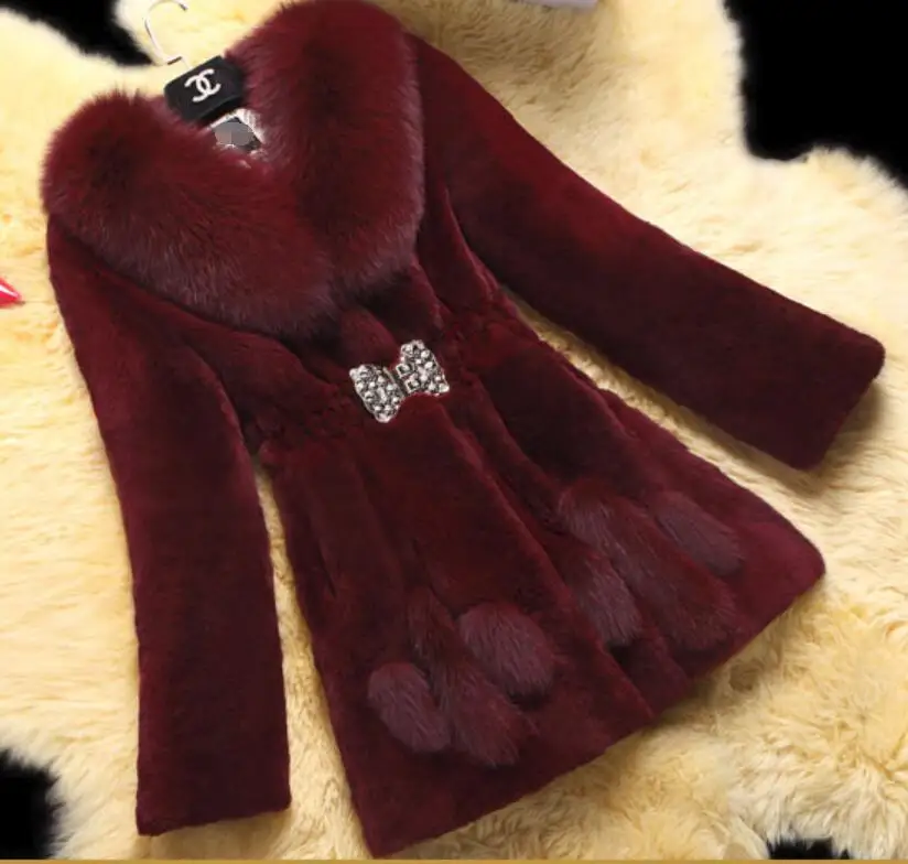 S-5XL Fashion new imitation rabbit fur coat female long section fox fur collar large size thick warm female jacket tide
S-5XL Fashion new imitation rabbit fur coat female long section fox fur collar large size thick warm female jacket tide