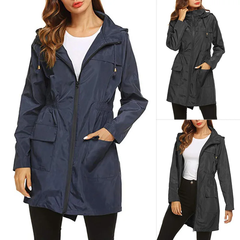 Women Zipper Hooded Raincoat Waterproof Quick-drying Breathable Windproof Long Coat FS99
Women Zipper Hooded Raincoat Waterproof Quick-drying Breathable Windproof Long Coat FS99