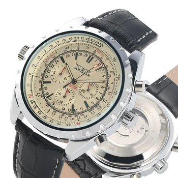 Fashion Black-golden Tone Mechanical Watch Leather Strap Automatic-self-wind Mechanical Men Watches Luminous Business Clock
Fashion Black-golden Tone Mechanical Watch Leather Strap Automatic-self-wind Mechanical Men Watches Luminous Business Clock