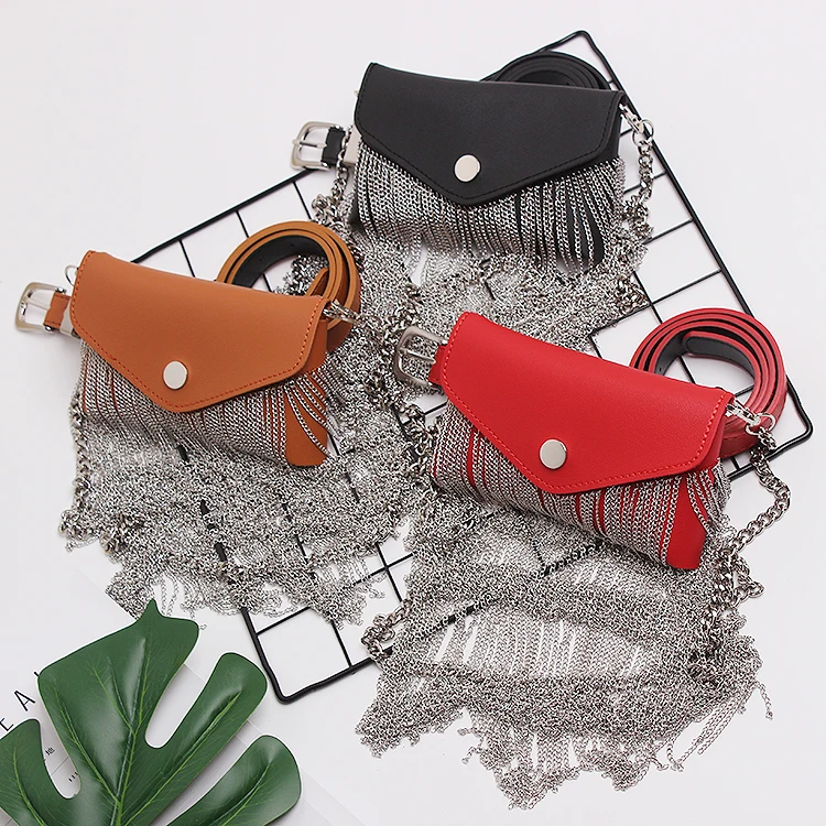 2019 Korean Style PU Waist Pack Women Metal Chain SHoulder Handbag Wide Luxury Tassel Fringe Fanny Leather Waistband Phone Bag
2019 Korean Style PU Waist Pack Women Metal Chain SHoulder Handbag Wide Luxury Tassel Fringe Fanny Leather Waistband Phone Bag