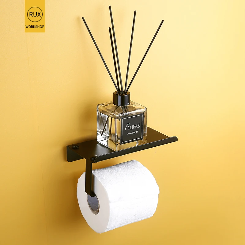 Toilet Paper holder Black holder with shelf roll creative paper Dispenser Tissue Boxes Bathroom Mobile Phones 
Toilet Paper holder Black holder with shelf roll creative paper Dispenser Tissue Boxes Bathroom Mobile Phones