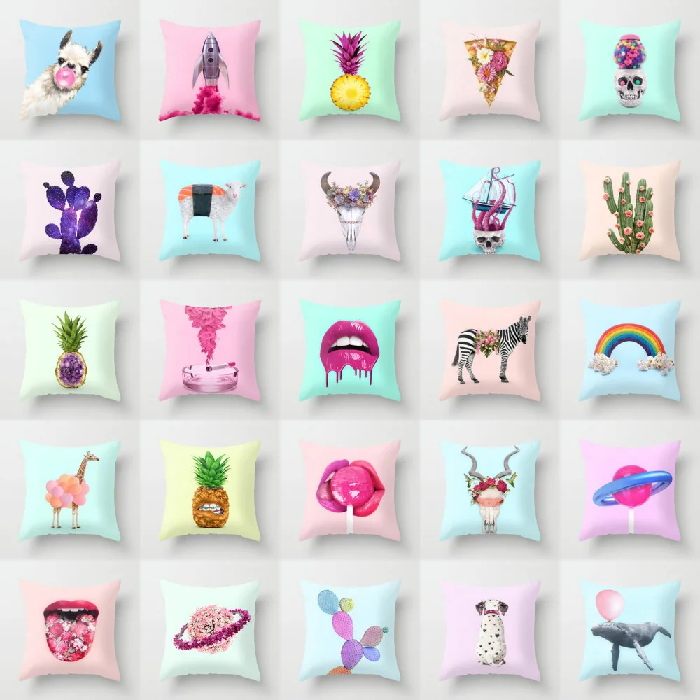 Elife Polyester Cotton Cactus pineapple Cushion Cover Cartoon Animal Square Skull Pillow Case Cover For Sofa Home Decor 45*45CM
Elife Polyester Cotton Cactus pineapple Cushion Cover Cartoon Animal Square Skull Pillow Case Cover For Sofa Home Decor 45*45CM
