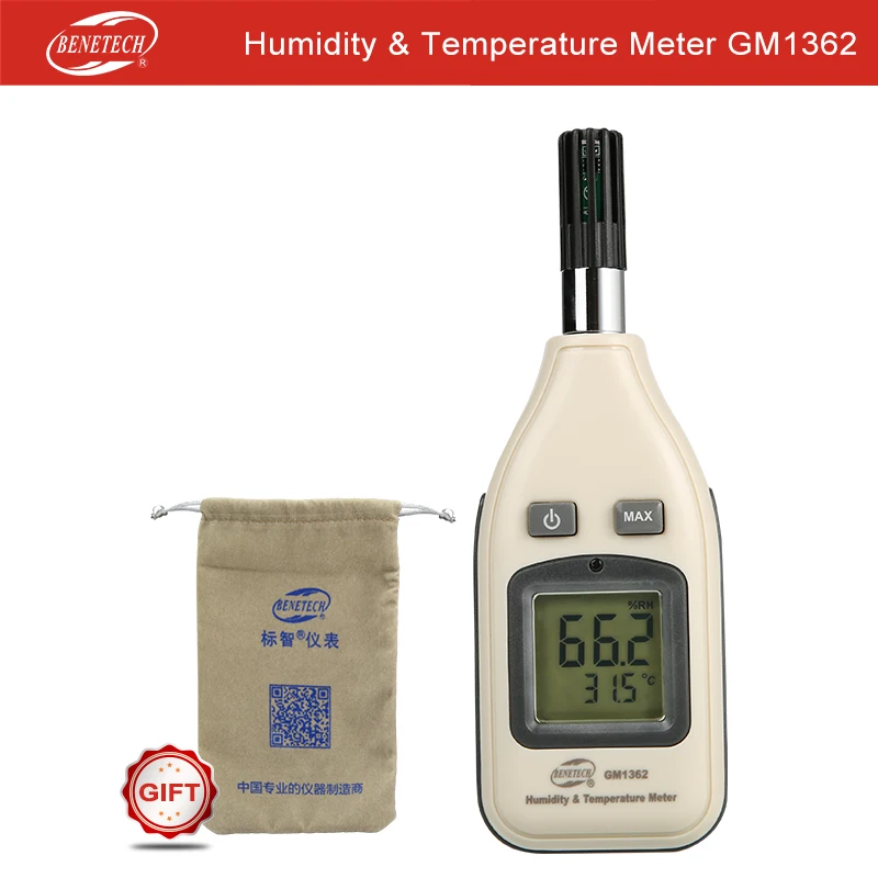 BENETECH humidity temperature meter Digital LCD display thermo-hygrometer Backlilght Data Hold GM1362
BENETECH humidity temperature meter Digital LCD display thermo-hygrometer Backlilght Data Hold GM1362