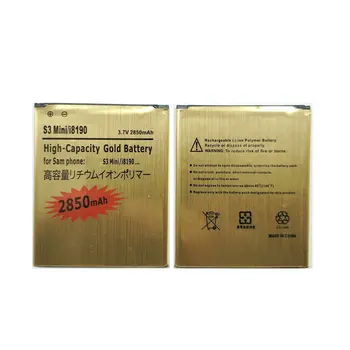 New High Quality 3 Pin 2850mAh Gold Battery For Samsung Galaxy S3 Mini i8190 ACE II 2 I8160 S7562 phone
New High Quality 3 Pin 2850mAh Gold Battery For Samsung Galaxy S3 Mini i8190 ACE II 2 I8160 S7562 phone