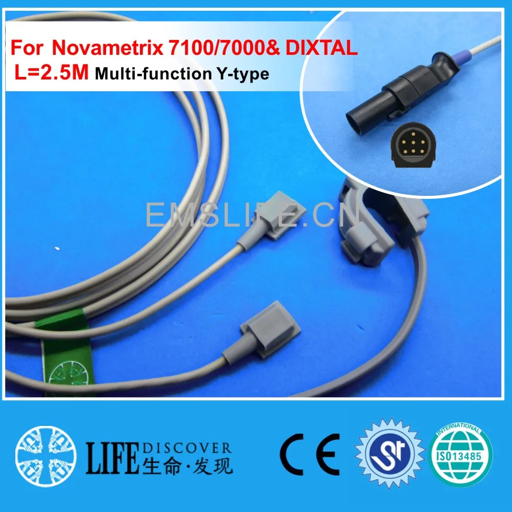Long cable multi-function Y-type spo2 sensor for DIXTAL Dx405/Dx2010/Dx2020/Dx2021/Dx2405/Dx2515 with silicone wrap 1pcs
Long cable multi-function Y-type spo2 sensor for DIXTAL Dx405/Dx2010/Dx2020/Dx2021/Dx2405/Dx2515 with silicone wrap 1pcs