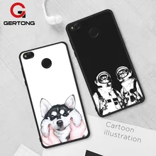 GerTong Cute Dog Pet Painted Phone Case for Xiaomi Redmi 4X 5.0inch Snapdragon 435 Soft TPU Space Astronaut Pattern Cover Shell(China)