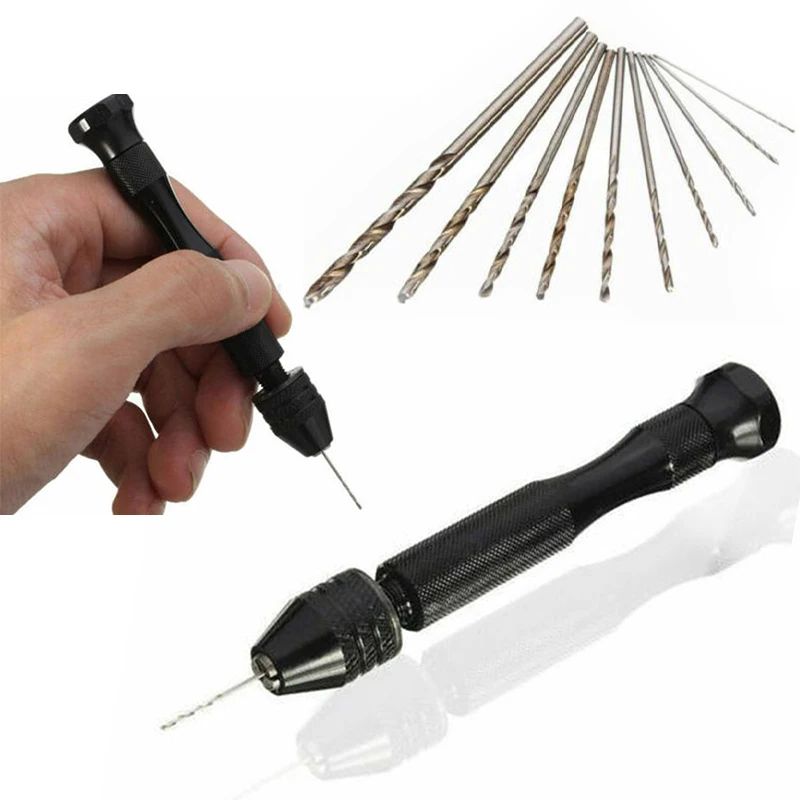 10pcs Drills Black Aluminum alloy Woodwork Wood Plastic Rubber Tool Small Mini Manual Precision Handle Durable
10pcs Drills Black Aluminum alloy Woodwork Wood Plastic Rubber Tool Small Mini Manual Precision Handle Durable