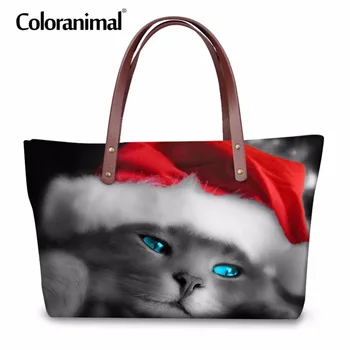 Coloranimal Best Gift Ladies Tote Bag Women' Handbag 3D Cute Christmas Painting Cat Print Women Large Shopper Pouch Shoulder Bag
Coloranimal Best Gift Ladies Tote Bag Women' Handbag 3D Cute Christmas Painting Cat Print Women Large Shopper Pouch Shoulder Bag