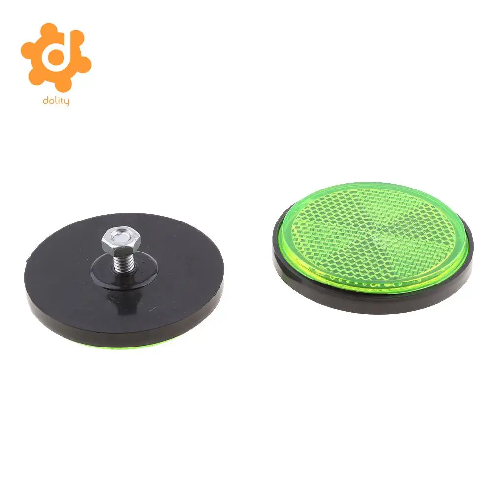Plastic Round Reflectors for Motorcycle ATV Dirt Bike Motorbike (Red & Green)