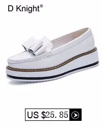 Bowtie Split Leather Oxfords Casual Flat Platform Loafers Brogue Shoes Woman Slip On Flats Vintage Women Creepers Shoes