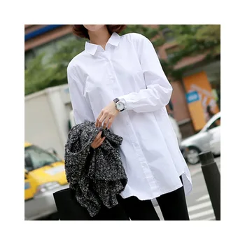 Ladies spring and autumn cotton single-breasted white shirt long-sleeved Korean version of loose long cotton shirt
Ladies spring and autumn cotton single-breasted white shirt long-sleeved Korean version of loose long cotton shirt